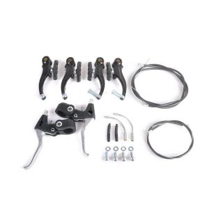 Kit Complet De Freins V-Brake Bmx Avec Levier Ergonomique, Patins De Haute Qualit&eacute; Et C&acirc;ble Lisse Pour Des Performances De Freinage Avant Et Arri&egrave;re Optimales - Neuf