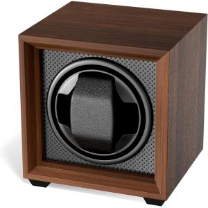 Nbgcm-Remontoir Montre Automatique Avec Moteur Silencieux, 2 Modes Réglage, Carré Couleur Noyer Boîte Avec Port Charge Usb Et Mousse À Mémoire De Forme, Pour Remontage Mécanique - Neuf