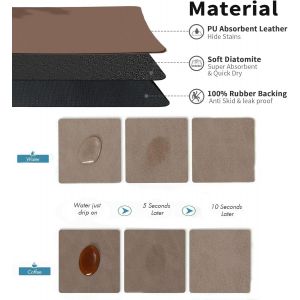 Tapis Egouttoir Vaisselle, Tapis De Machine À Café Absorbant, Tapis De Séchage Vaisselle Egouttoir Antidérapant Pour Cuisine, Bar(30 X 40cm,Brun)[Chu10500937] - Neuf