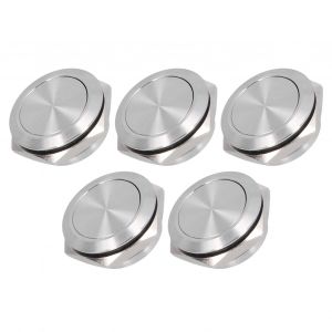 XYONG Lot de 5 interrupteurs a bouton-poussoir a tete plate en acier inoxydable, etanches, bornes a vis, accessoires d'alimentation 0-220 V, 22 mm - Neuf