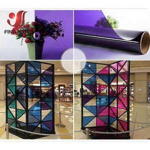 Film de fenetre transparent multicolore teinte solaire autocollant decor vitrail vinyle rouleau bricolage a4 20/40*120cm - Neuf