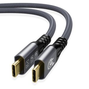 Câble USB C 3.2 Gen 2x2 0,5m, Câble USB-C en Nylon 240W PD 3.1 Charge Rapide USB 3.2 Vidéo 4K 60Hz Data Sync à 20Gbps pour iPhone 15 Pro Max, MacBook, iPad Pro, Samsung Galaxy, Moniteurs - Neuf