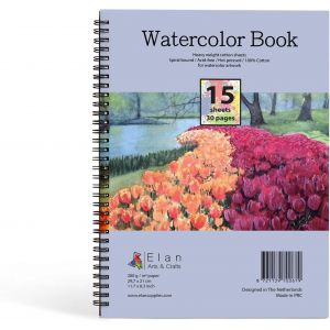 Carnet De Aquarelle A4, 15 Feuilles 300gsm Italien 100% Coton Papier Pour Aquarelle, Bloc De Aquarelle &Agrave; Reliure Spirale, Cahier De Aquarelle A4, Bloc De La Peinture Huile, Papier Peinture A4 - Neuf