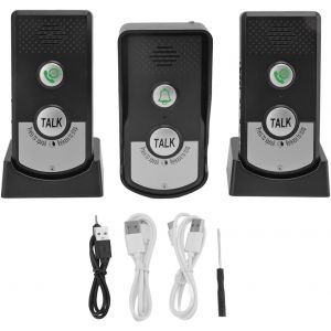 Interphone Vocal Étanche Sonnette 1000M Conversation Bidirectionnelle Sonnette Sans Fil Appel Extérieur Sonnette Maison Sonnette Interphone Kit[MAT790632] - Neuf