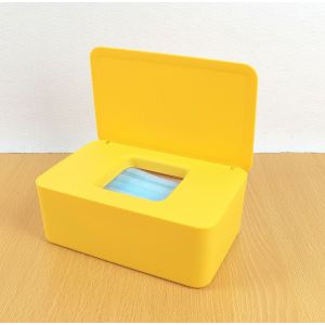 Boîte De Rangement Pour Lingettes Humides Avec Couvercle Jaune - Neuf