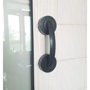YUJTG-- forte ventouse verre miroir poignée, de porte réfrigérateur tiroir salle de bain ventouse, baignoire douche poignée cuisine tiroir armoire poignée ventouse (noir grand) - Neuf