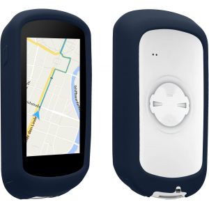 Housse Gps V&eacute;lo Compatible Avec Garmin Edge Explore 2-Protection Bumper Boitier Navigateur-&Eacute;tui En Silicone Bleu Fonc&eacute; - Neuf