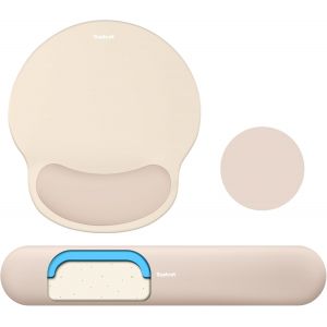 3-En-1 Tapis De Souris Ergonomique Et Repose-Poignets Clavier, Gel Et Mousse &Agrave; M&eacute;moire De Forme, Repose-Poignet Souris, Antid&eacute;rapants Et Imperm&eacute;ables, Pour Bureau Et Gaming - Neuf