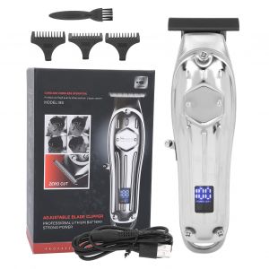 Tondeuse A Cheveux Electrique Rechargeable Par Usb, Ecran Lcd, Coupe-Cheveux, Argent - Neuf