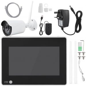 Camera NVR sans fil 7 pouces, etanche, vision nocturne, moniteur de securite domestique, prise britannique 110-240 V - Neuf