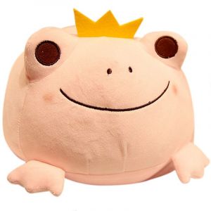 Oreiller en peluche douce en forme de grenouille, jouet animal en peluche, mignon, couronne, grenouille Pl - Neuf