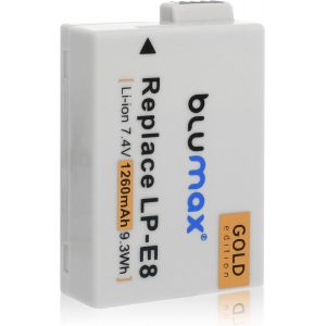 Gold Edition LP-E8 Batterie pour Canon EOS 550D 600D 650D 700D 1260mAh 7.4V 9,3Wh Plus de Puissance Que la Batterie d'origine - Neuf