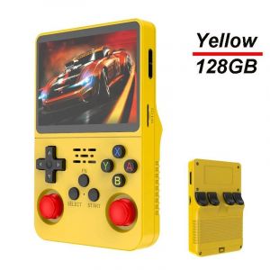 Console De Jeu Portable R36s, Écran Ips De 3.5 Pouces, Rétro Classique, Système Arkos, Lecteur De Jeu Vidéo De Poche Portable-Jaune 128g - Neuf