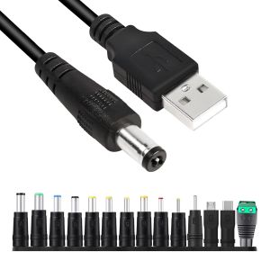 14 en 1 C&acirc;ble d'Alimentation USB vers DC 5v, Jeu d'Adaptateurs DC-AC 5,5 x 2,1 mm Convertisseur Universel pour Ordinateur Portable T&eacute;l&eacute;phone Tablette Lenovo HP Dell Asus Acer Accessoires de Charge - Neuf