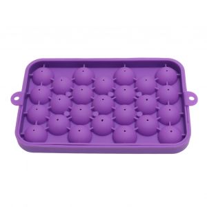 Hjlian Bac A Glacons 25 Grilles, Moule A Glacons En Silicone A Demoulage Facile, Mini Bac A Glacons Rond Avec Couvercle, Violet - Neuf