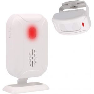 Détecteurs de mouvement, sonnette sans fil pour porte d'entrée, maison d'accueil et magasin, kit système d'alarme avec 1 capteur et 1 récepteur - Neuf