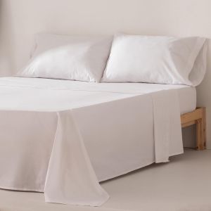 Parure De Lit 3 Pièces Respirante Et Douce 100 % Coton 80 X 190/200 Cm Blanc - Neuf