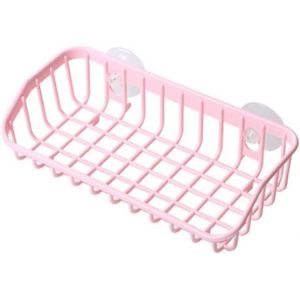 &Eacute;gouttoir Multifonction Rose &Agrave; Suspendre,&Eacute;tag&egrave;re De Rangement &Agrave; Ventouse,Porte-&Eacute;ponge Pour Accessoires De Cuisine,&Eacute;tag&egrave;re,Support &Agrave; Vaisselle - Neuf