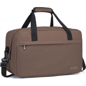 KALANKA-Sac de Voyage 35x20x20cm Pliable Sac Cabine à Main Léger pour Ryanair avec Bandoulière 14 litres, Marron - Neuf