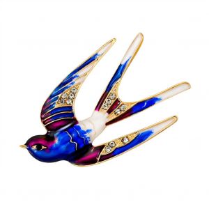 Broche En Alliage Incrustee De Strass, Goutte D'huile Coloree, Broche Hirondelle, Bijoux Cadeau (Ag189-C) - Neuf