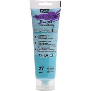 Peinture Acrylique Texture Crème pour la Décoration - Finition Mate - 120 ML - Turquoise - Neuf