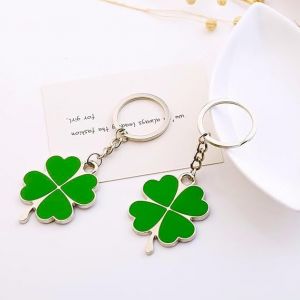 Porte-Clés Trèfle À Quatre Feuilles, Porte-Bonheur, Pendentif Pour Nouvel Emploi, Nouvel An, Pour Femme, Petite Amie, Collègue (2 Pièces) - Neuf