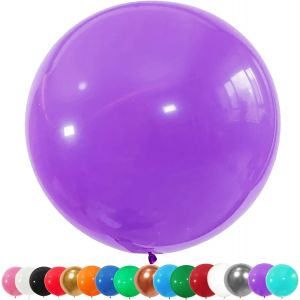 Lot De 6 Ballons G&eacute;ants En Latex 90Cm (36 Pouces) - Grand Ballon Violet Pour D&eacute;corations - Helium Pour F&ecirc;te, Anniversaire, Mariage, Bapt&ecirc;me, No&euml;l, Carnaval, C&eacute;r&eacute;monie - Neuf