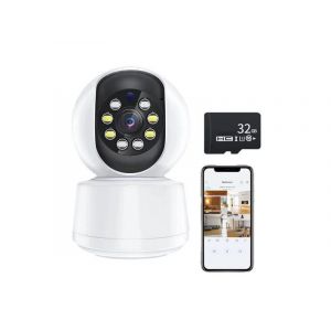 Cam&eacute;ra De S&eacute;curit&eacute; Int&eacute;rieure Wi-Fi 2,4 Ghz Avec Vision Nocturne Et D&eacute;tection De Mouvement - Neuf
