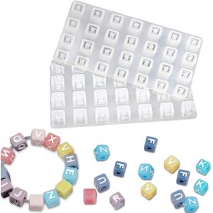 Moule Resine Epoxy Moule Lettre, Moule Silicone Resine Epoxy, Moule Pour Resine Epoxy Kit D&eacute;butant, Moule R&eacute;sine Utilis&eacute; Pour Bracelet Alphabet Bijoux - Neuf