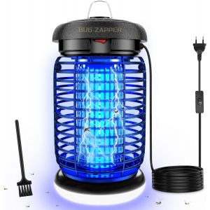 Lampe Anti Moustique, Lampe Anti Mouche 15W 4200V Uv Tueur D'Insectes Électrique Étanche Anti Insectes Répulsif Efficace Portée 140M² Pour Intérieur Et Extérieur (Avec Éclairage Led) - Neuf