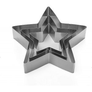 Ensemble D'anneaux De Moule À Gâteau En Forme D'étoile De 3 Pièces-Moule À Crêpes En Forme D'étoile En Acier Inoxydable De 4/6/8 Pouces - Neuf