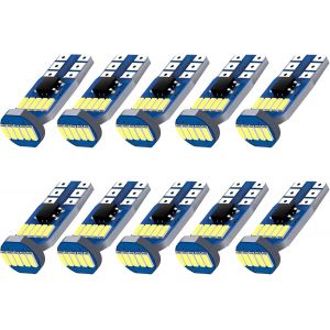 Fchhk-Ampoules T10 Led, 10pcs T10 W5w Led Ampoules De Voiture, Canbus 12v Blanc Pas De Polarité Conçu, Pour Lampe Remplacement De Position, Plaque, Dôme Côté Et Stationnement - Neuf