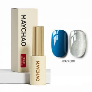 Maychao 5ml Gel Vernis &Agrave; Ongles 9d Laser Diamant Paillettes Oeil De Chat Gel Semi-Permanent Tremper Uv Led Gel Ongles Manucure Outils Nail Art.082and800. - Neuf