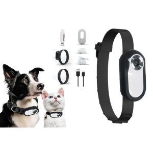 Collier Cam&eacute;ra De Rep&eacute;rage Pour Animaux De Compagnie Avec Vision Nocturne Et Accessoires Pour Chiens Et Chats - Neuf