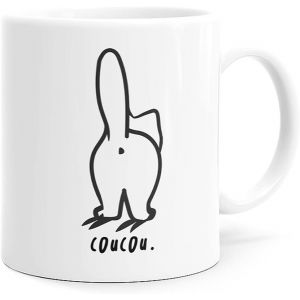 Eryi-Mug Humour Coucou Chat Tasse Message Drôle Animaux. Idée Cadeau Original Pour Amis Couple Amoureux Collègue Frère S?ur Pour Anniversaire Noël Dino Mugs Le Sourire Dès Le Réveil. - Neuf
