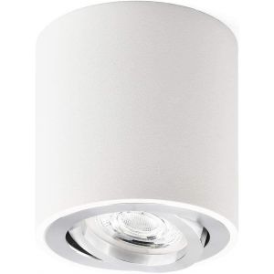 Eryi-Plafonnier Led En Saillie Spots De Plafond Orientable 230v Comprend Un Led 5w Gu10 Interchangeable 3000k Blanc Chaud Ø80x84mm Downlight Led (Blanc) - Neuf
