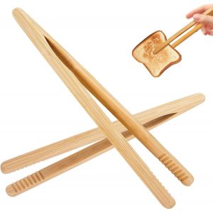 2 Pièces Pinces À Toast Classiques Réutilisables En Bambou,Pince De Cuisson En Bois,Pour Bonbons,Cornichons,Gaufres,Sandwichs,Ustensiles De Cuisine - Neuf