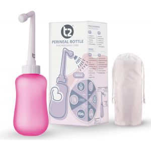Bouteille P&eacute;rin&eacute;ale Bidet Portable Post-partumSoulage Douleurs P&eacute;rin&eacute;e Bouteille Compressible 450mlEmbout Coud&eacute; 60&deg;Sac Rangement Lavable Trousse Maternit&eacute;Cadeaux pour Maman - Neuf