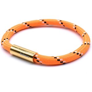 Bracelet Cordage De Voile Noir Pour Homme Et Femme - Tressé - Style Nautique - Avec Fermeture Magnétique (Riu Orange Or, 195) - Neuf