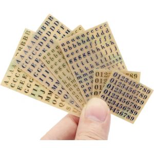Lot De 6 Feuilles De Petits Autocollants De 0.3 Cm Avec Lettres De L'alphabet Et Chiffres, En Alliage Pailleté, Autocollants Pour Résine Époxy, Décoration, Scrapbooking, Doré/Argenté (3 Mm) - Neuf