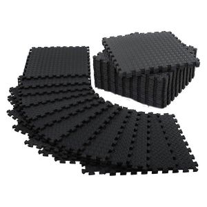 Paquet De 12 Tapis D'exercice Au Sol Pour La Salle De Sport À Domicile Ou Le Rembourrage De Sol Noir - Neuf