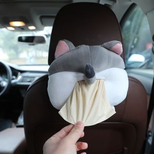Boîte à mouchoirs en peluche pour chat, support de rangement pour serviettes, pour voiture, salle de bain, chambre à coucher, bureau, accessoires d'intérieur de voiture - Neuf