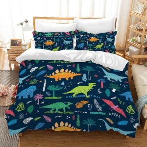 Dino Housse De Couette Xcm Dinosaure Parure De Lit Enfant Personnes Avec Fermeture &iquest;&iquest;Clair - D Dinosaure Animal Housse De Couette En Microfibre Avec - Neuf