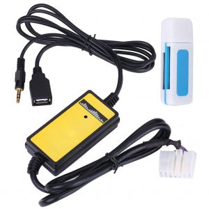 Adaptateur USB auxiliaire pour voiture, lecteur MP3, cable, interface audio radio pour Toyota Camry Corolla RAV4 - Neuf