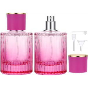 Vaporisateur Parfum Vide,2 Pièces 50ml Vaporisateur Parfum Voyage,Vaporisateur De Sac Rechargeable,Atomiseur Parfum Verre,Spray Parfum Voyage,Accessoires Voyage (Dégradé Violette) - Neuf