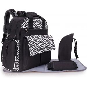 Asfasfq-Sonarin Sacs À Dos À Langer Pour Bébé Multifonction Portable,Sacs À Langer Grande Capacité Sac À Couches De Voyage Avec Matelas À Langer & Sac À Bouteille Isotherme & Bandoulière - Neuf