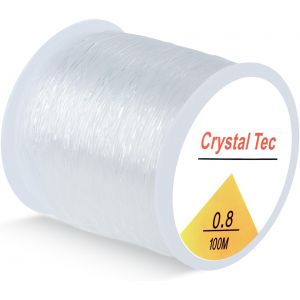 Mevronisshop-Cordon &Eacute;lastique De 0,8 Mm Pour Bracelets, Perles, Bijoux, Loisirs Cr&eacute;atifs, Bracelets, Colliers - 100 M, Blanc - Neuf