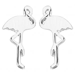 Boucles D'oreilles A Tige En Forme De Flamant Rose Pour Femme Et Fille, Accessoire De Decoration (Argent) - Neuf