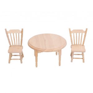 Lot De 3 Chaises Rondes En Bois Pour Maison De Poupee 1:12, Accessoires De Meubles Miniatures A Faire Soi-Meme - Neuf