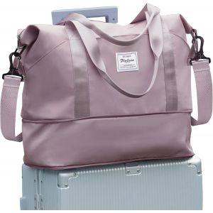 nzqaf-Sac de Voyage Femme Sac fourre-Tout de Sport Imperméable pour Week-End, Cabine Avion Ryanair Bagage Cabine 40x20x25 Easyjet 45x36x20 Extensible pour Travel Gym Danse,J21-Rose Violet - Neuf
